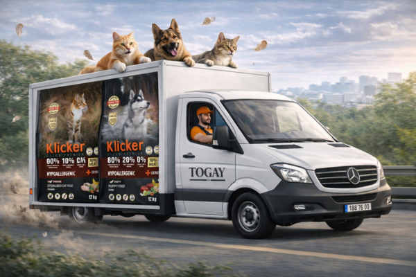 Hakkımızda toptan pet ürünleri dağıtımı yapan Togay Pet sevkiyat aracı